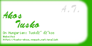 akos tusko business card